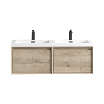 Meuble-lavabo double mural l 47 po x P 19,6 po x H 17,7 po Bella