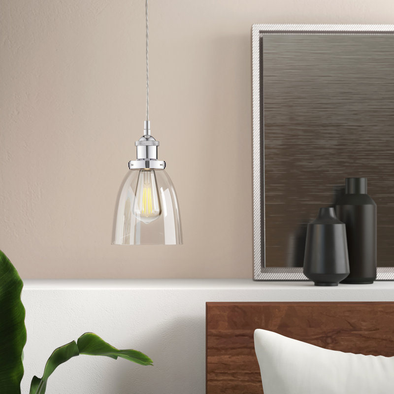 Nazmiye 1 - Light Single Pendant, Polished Chrome, Clear, Yes