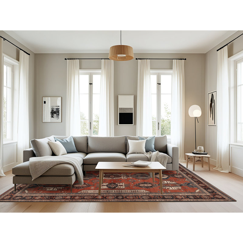 Tapis brun lavable à la machine, Rectangle 8 pi x 10 pi