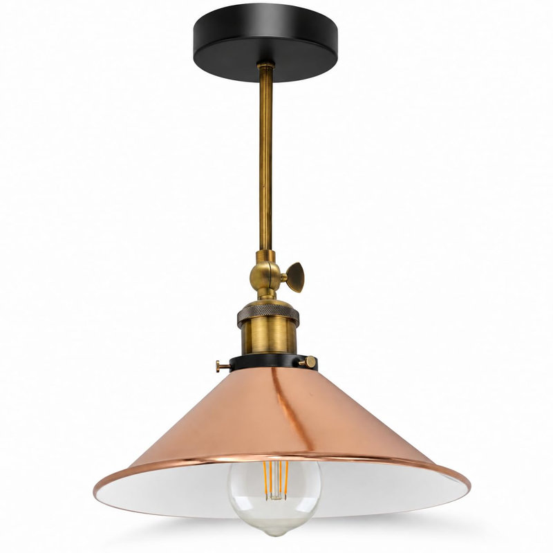 Plafonnier semi-encastré moderne avec abat-jour conique Modern, Or rose