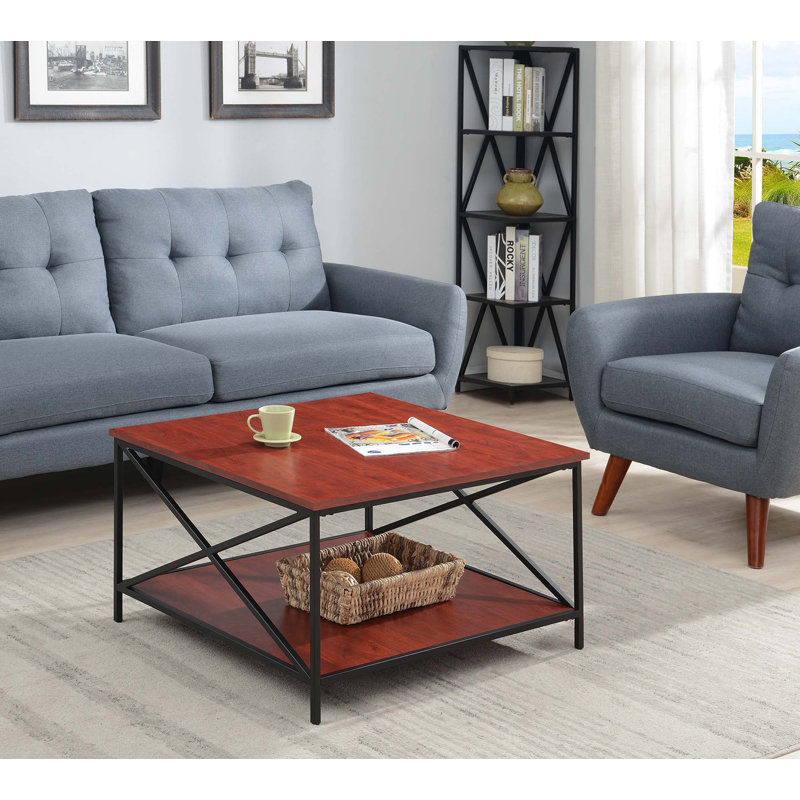 Ariyana Single Coffee Table, Cherry/Black