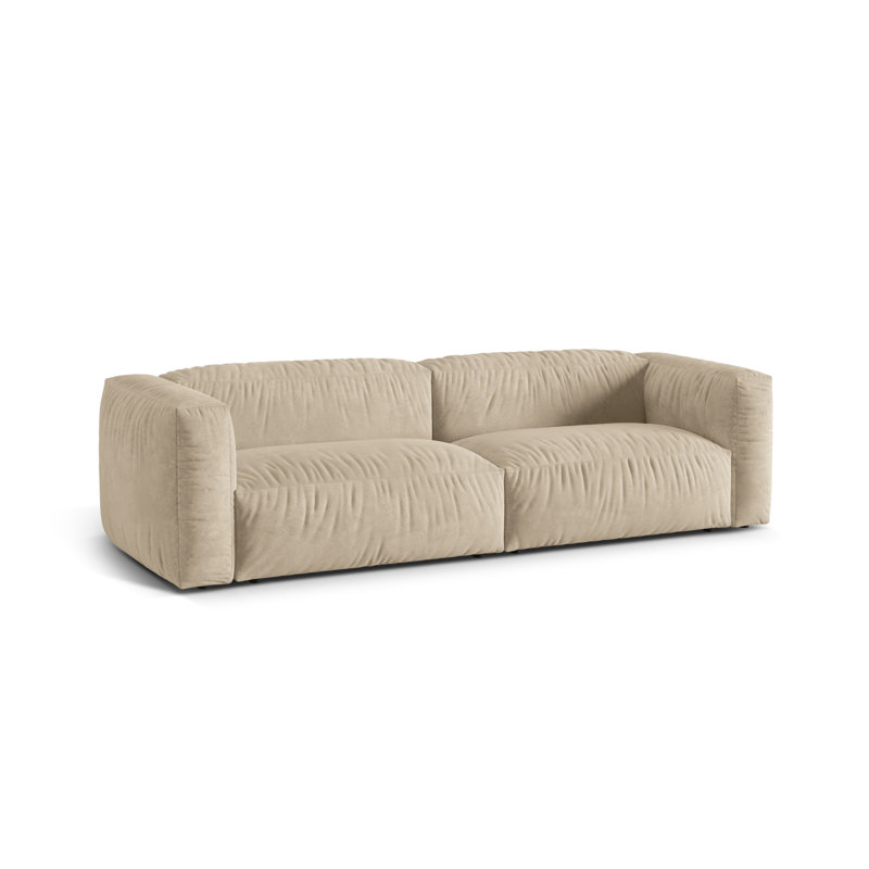 Carlens 3 Seater Velvet Sofa, Light Beige