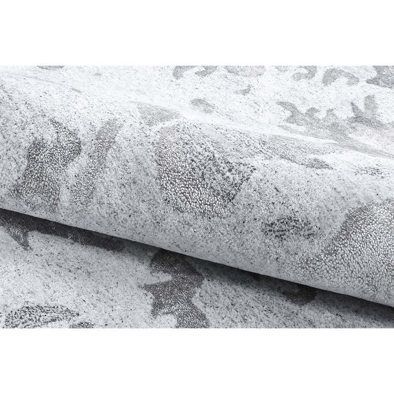 Abstract Area Rug in Gray, Rectangle 4' x 6'