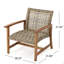 Ensemble de fauteuils club d'extérieur en bois d'acacia avec cadre en bois d'acacia, ensemble de 2 pièces
