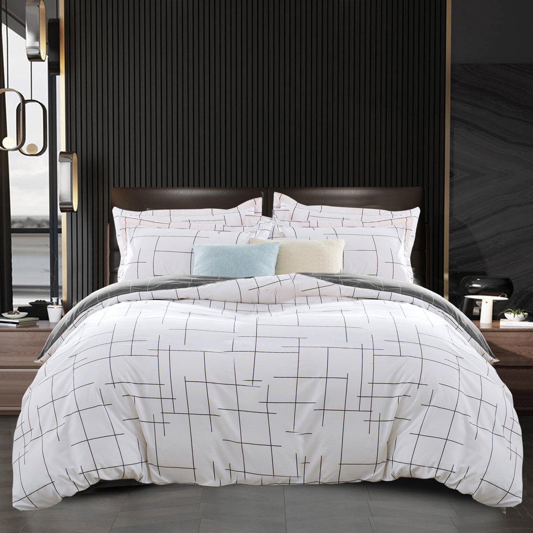 Microfiber Flora Reversible Duvet Cover with Pillowcases