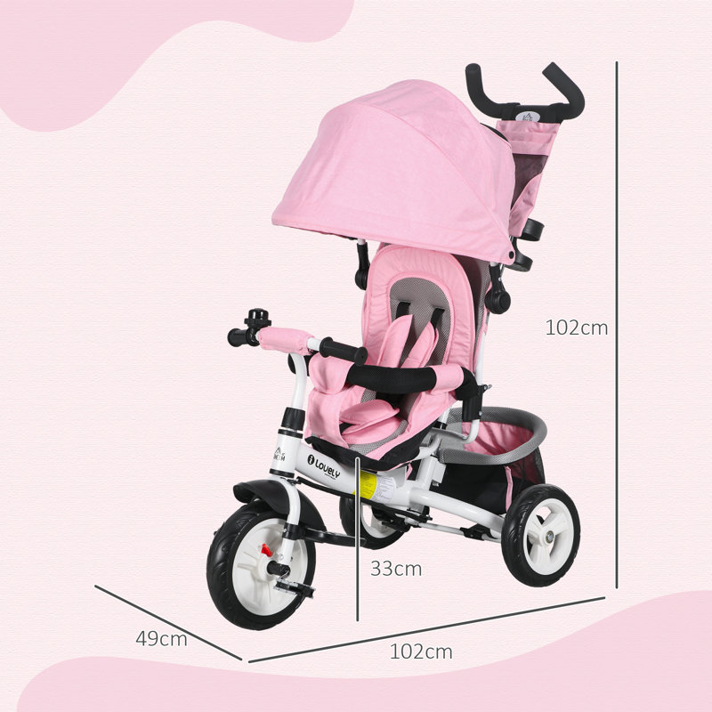 HOMCOM Pedal Ride On, Pink
