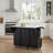 Kitchen Island Fits for Home with Drop Leaf Countertop, Hidden Trash Cabinet & Pull-Out Organizer-129952346