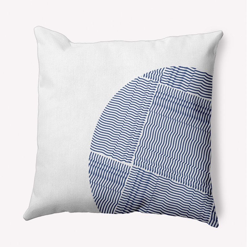 Big Circle Polyester Decorative Pillow, 20" x 20", Navy Blue