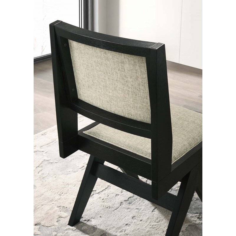 Chaise de salle à manger 2 pièces avec accoudoirs rembourrés en tissu