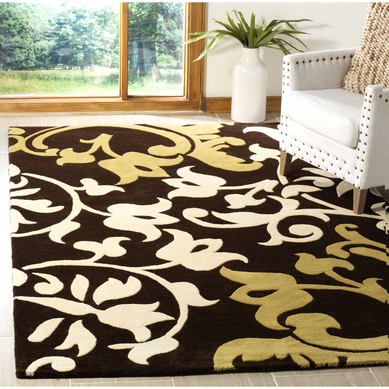 Avayah Soho Hand Tufted Wool And Viscose Floral Rug, Rectangle 9'6" x 13'6"