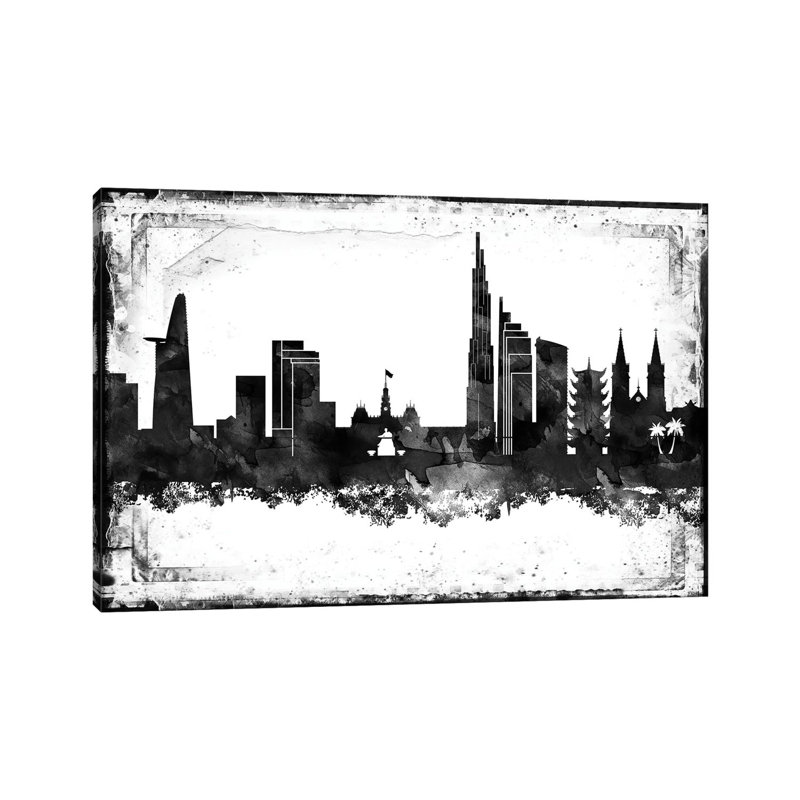 Ho Chi Minh Black & White Film by WallDecorAddict - Wrapped Canvas Print, 66.04 cm H x 45.72 cm W