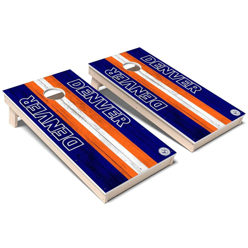 Ensemble de cornhole Denver Football All-Weather Composite, Ajouter un étui de transport