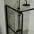 34" Black Shower Screen Door For - Thick Tempered Glass Adjustable Support To Wall Installation Clear All Hardwares Included Simple Assembly