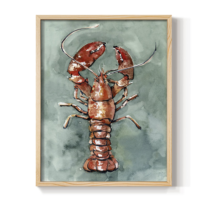 Aquatic Lobster II, reproduction encadrée - bois massif