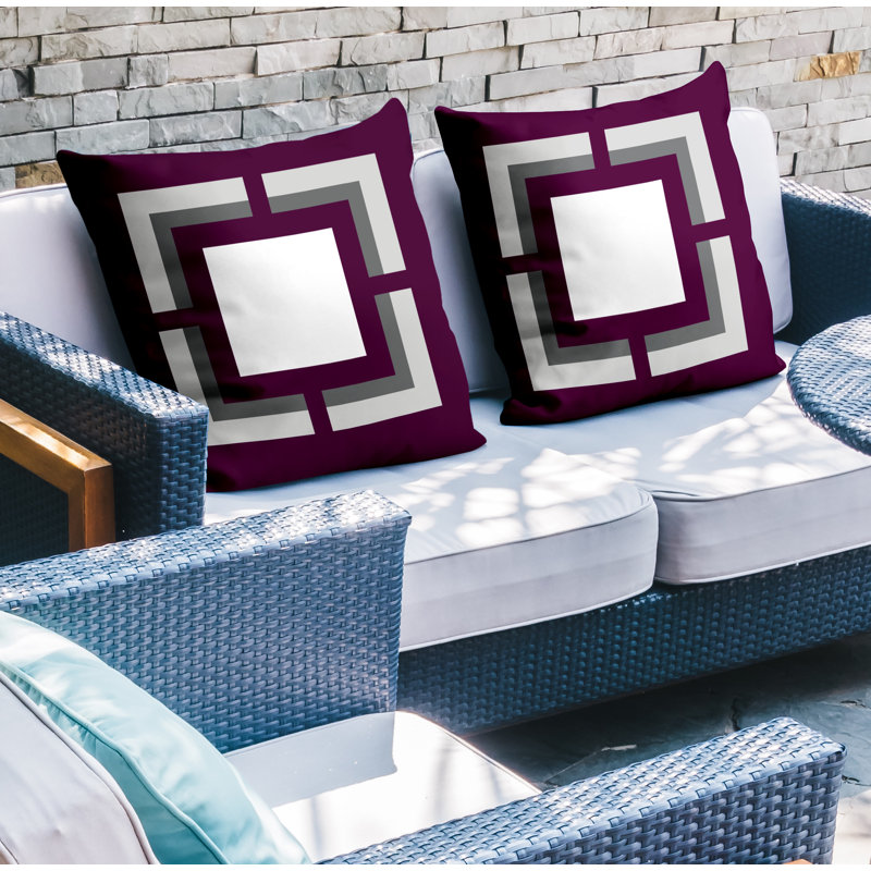  Coussin intérieur / extérieur, L 19 po x H 19 po, Mauve