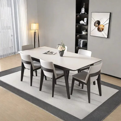 Rock plate dining table and chair combination