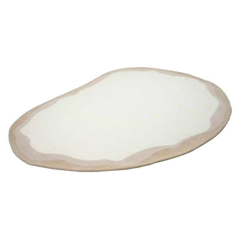 Tarba Tan Organic Floor Rug, Oval 8' x 10"