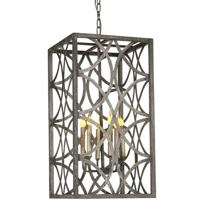 Lustre rectangulaire élégant 6 lumières