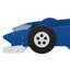 Structure de lit simple de voiture de course pour garçons, lit plateforme en bois avec roulettes-112553669