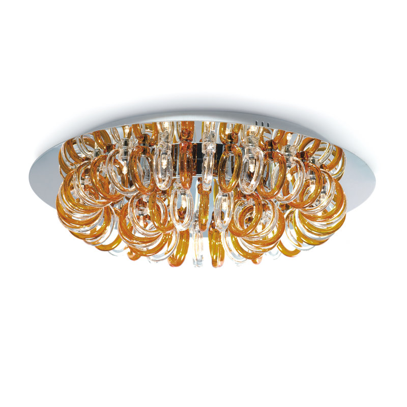 Flush Mount, Crystal and amber