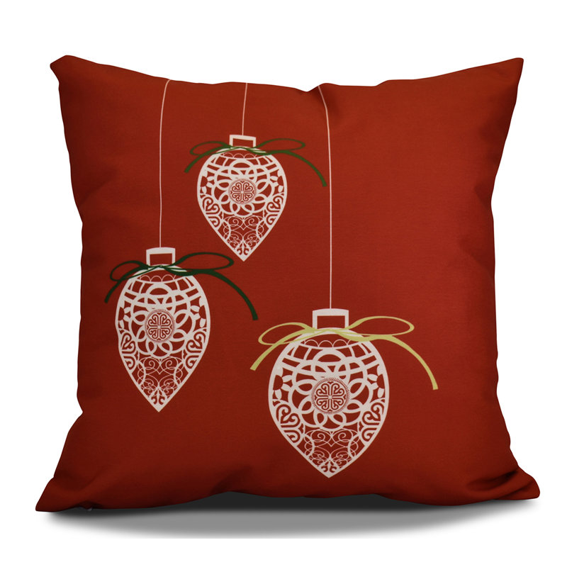 Housse de coussin et insert Holiday Wishes, H 16 po x l 16 po, Rouge