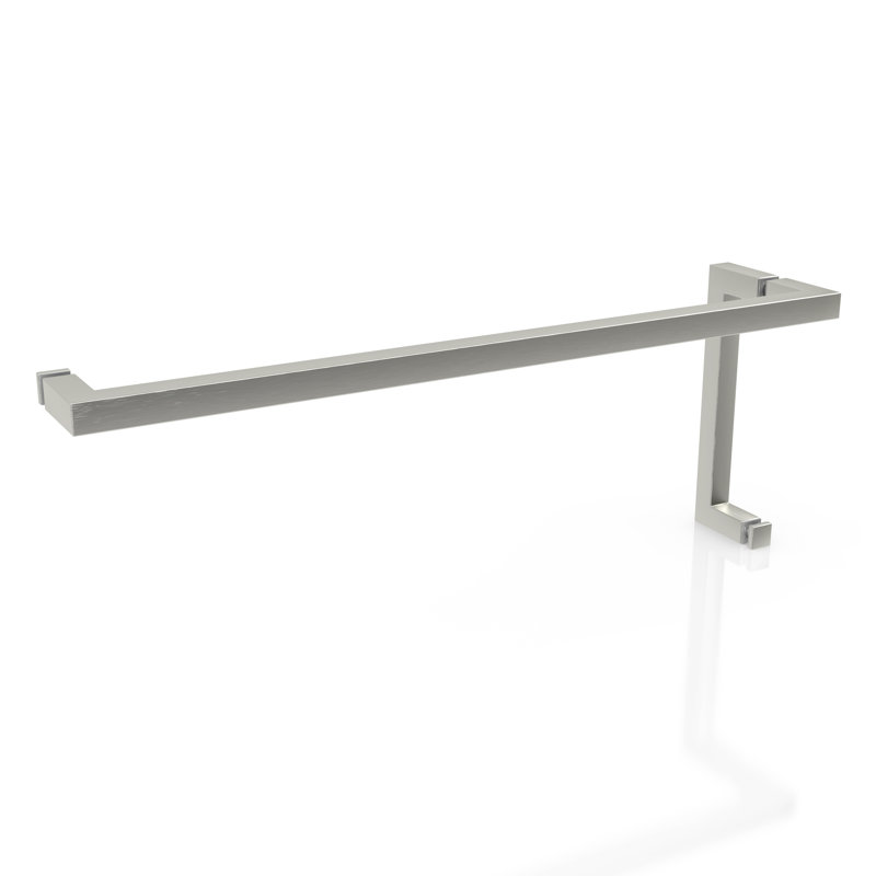 Umbra 57.25 in. x 78 in. Fully Frameless Wall Hinge Towel Bar Shower Door, Brushed Nickel