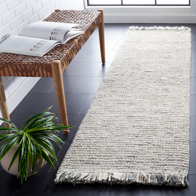 Tapis vert sauge / ivoire Kata 902, Tapis de couloir 2 pi 3 po x 8 pi