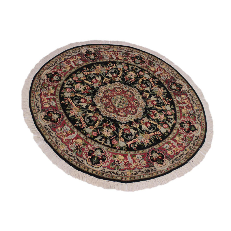 Tapis rouge / ivoire en laine noué à la main à motif floral 5 pi 11 po x 6 pi 2 po Ralston