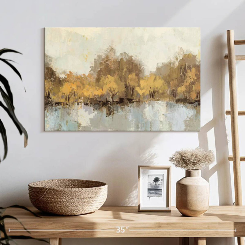 Avery, rivière d'automne, reflet doré, H 16 po x l 24 po