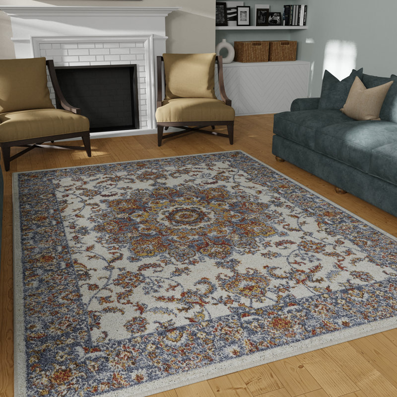 Tapis intérieur gris en polypropylène tissé à la main Abdulaleem, Rectangle 7 pi 10 po x 9 pi 10 po