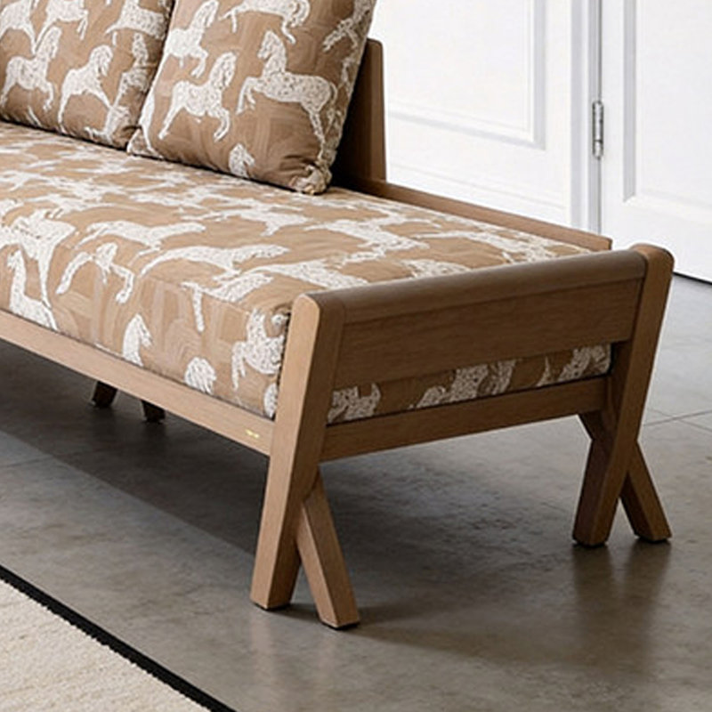 Chaise longue en bois massif de style luxueux