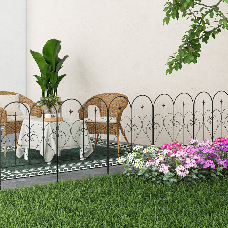 Alorie 81cm H x 305cm W Metal Fence Panels Included