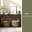 Console, table d'entrée en bois rustique avec tiroirs de rangement et tablette ouverte-1138425194
