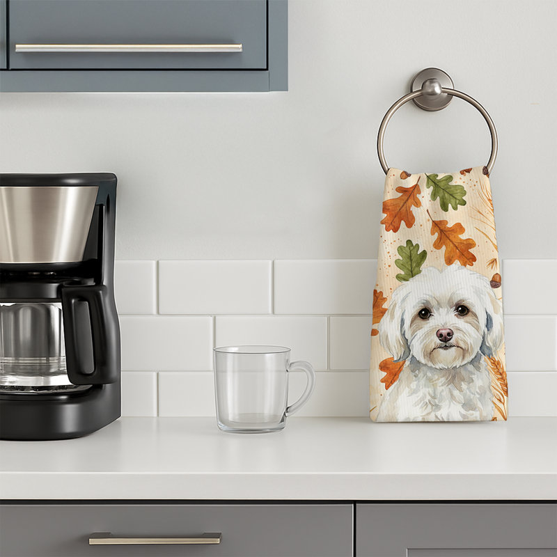 Serviette de cuisine tricolore Sheltie, Blanc havanais blanc