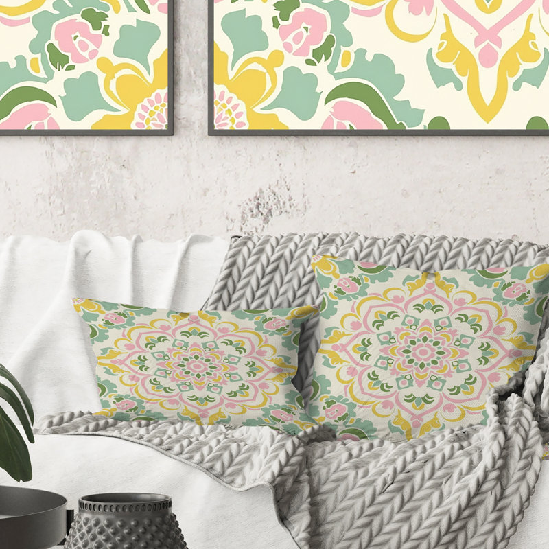 Coussin Boho Mandela - Boho, H 16 po x l 16 po, Carrée