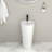 32.5" Tall 15" Ceramic Circular Pedestal Sink White Porcelain Oval Bathroom Sink With Overflow