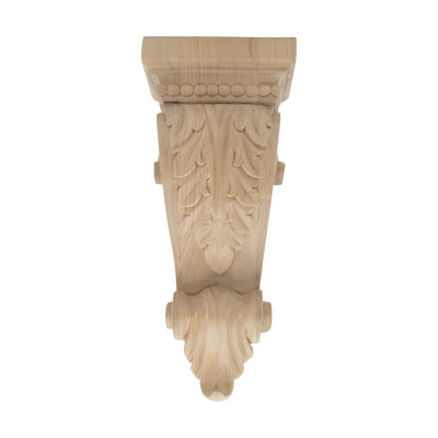 Petit corbeau en bois d'acanthe massif 10 po x 4-1 / 2 po x 3-1 / 4