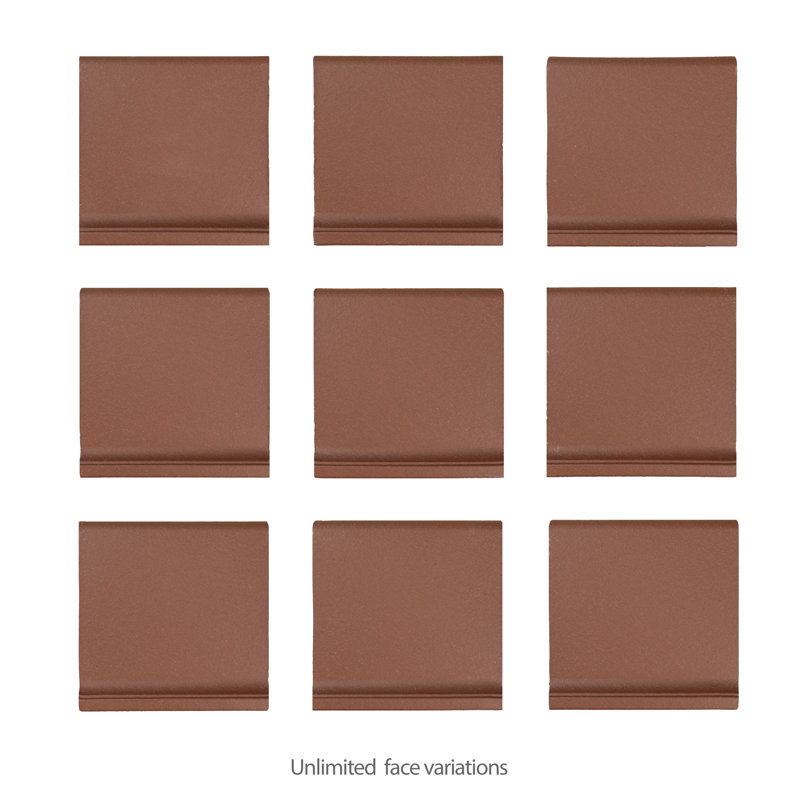 Quarry Cove Base 5-7/8 In. X 5-7/8 In. Ceramic Floor And Wall Trim, Red/Brown