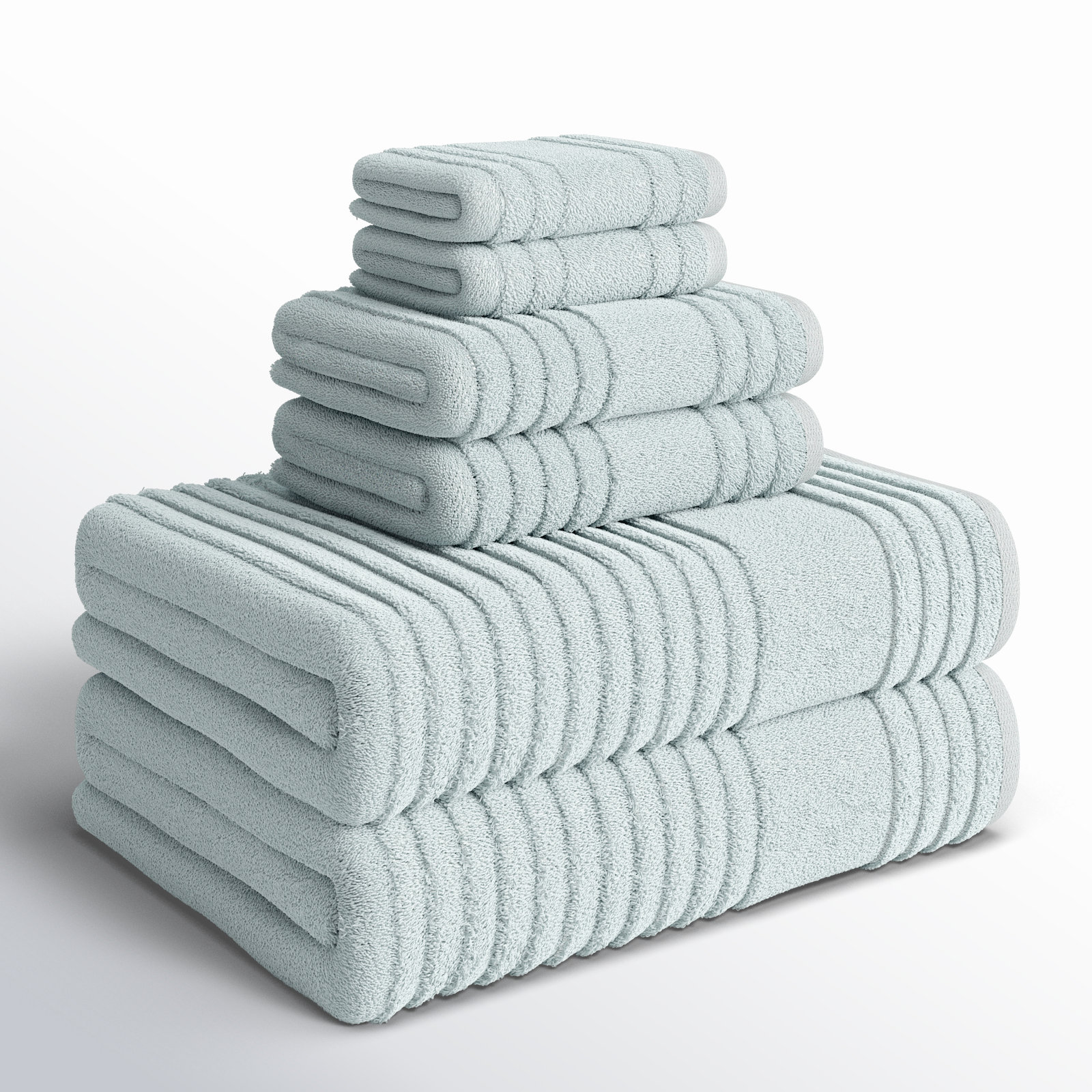 Depew 6-Piece Turkish Cotton Towel Set, Cielo