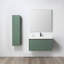 Meuble-lavabo mural 36 po avec lavabo en acrylique et armoire latérale Hisaw - devant cannelé, tiroirs à fermeture en douceur Hisaw-541391949
