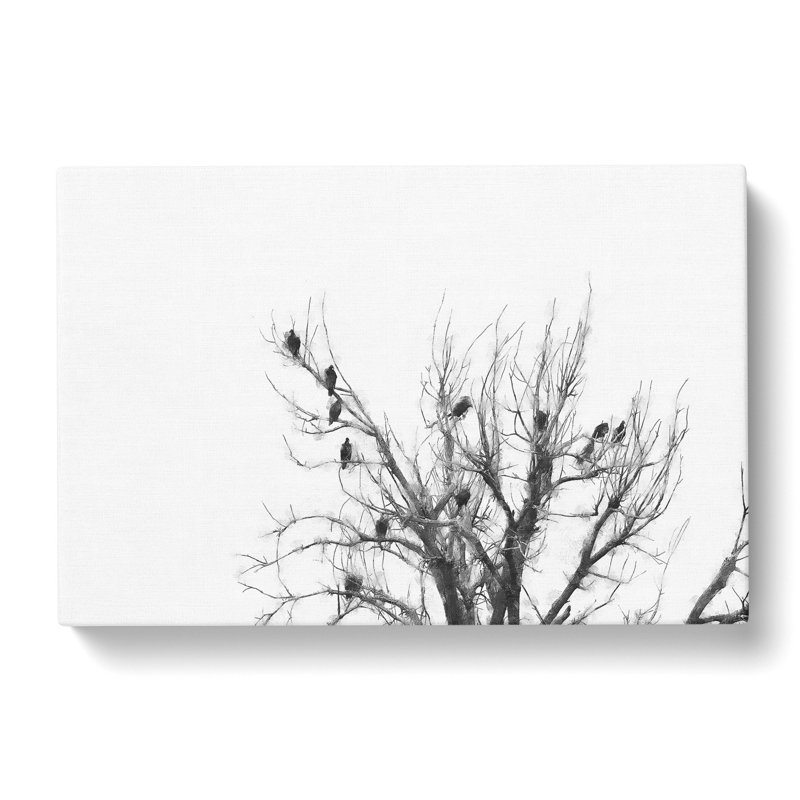 Birds In The Trees Painting - Wrapped Canvas, 60cm H x 91cm W x 3cm D