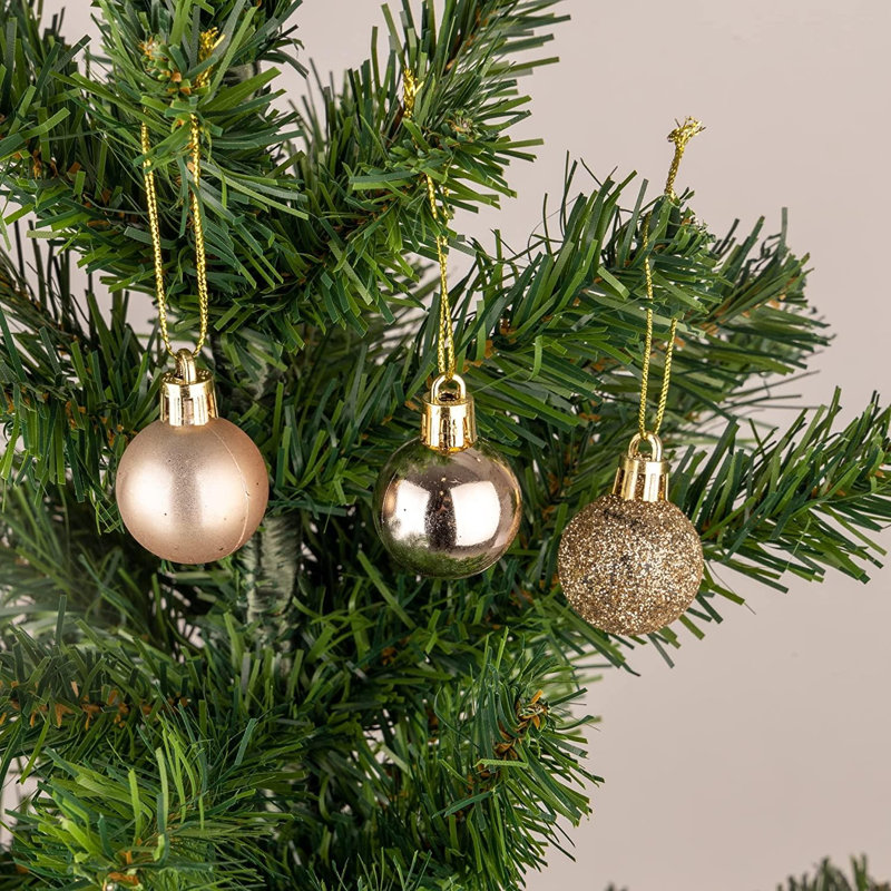 Polyvinyl Chloride (PVC) Ball Ornament, 3cm H x 3cm W x 3cm D, Gold