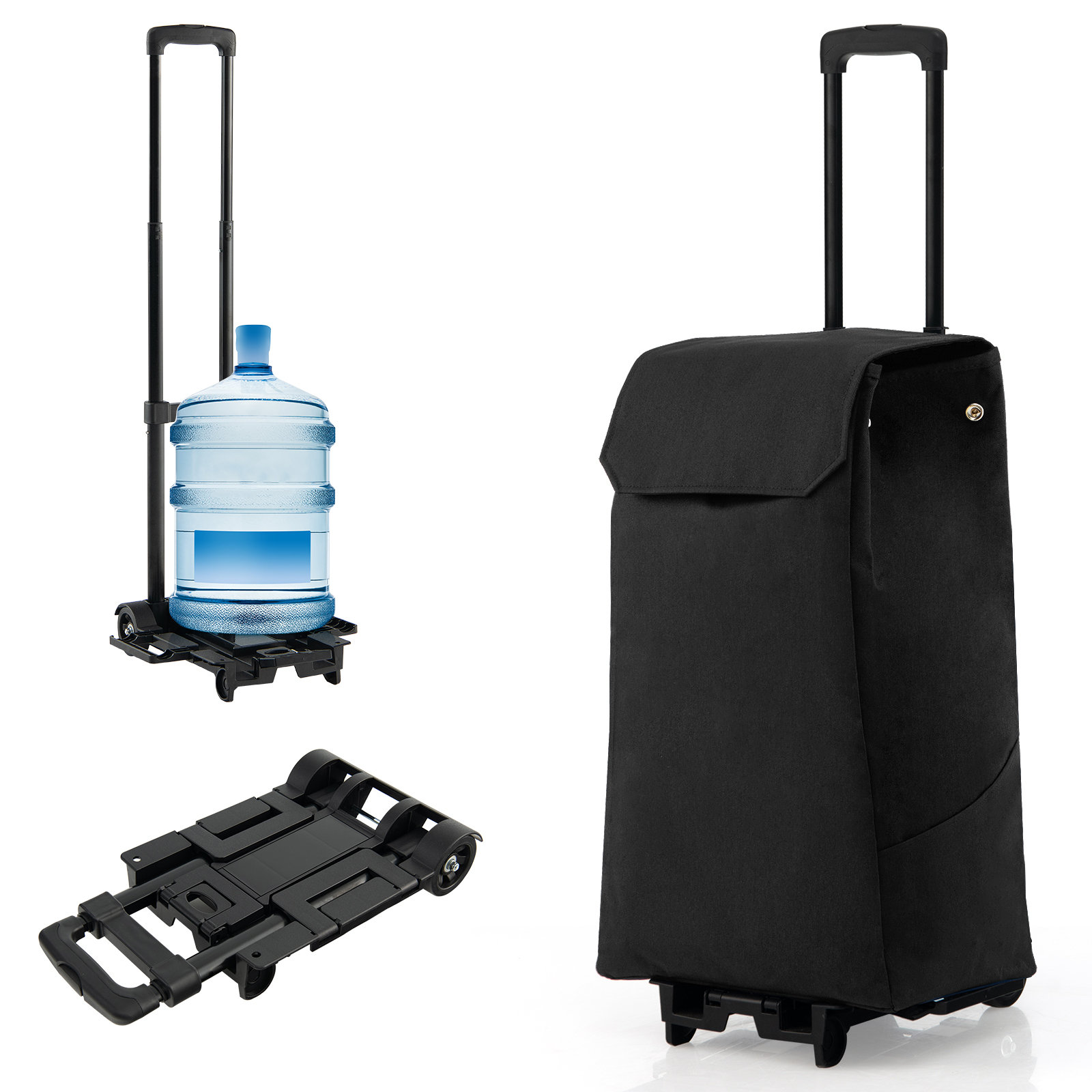 Folding Short-haul Travel Bag with Trolley and Telescopic Handle  Lightweight, Waterproof Oxford Cloth with Large Capacity
