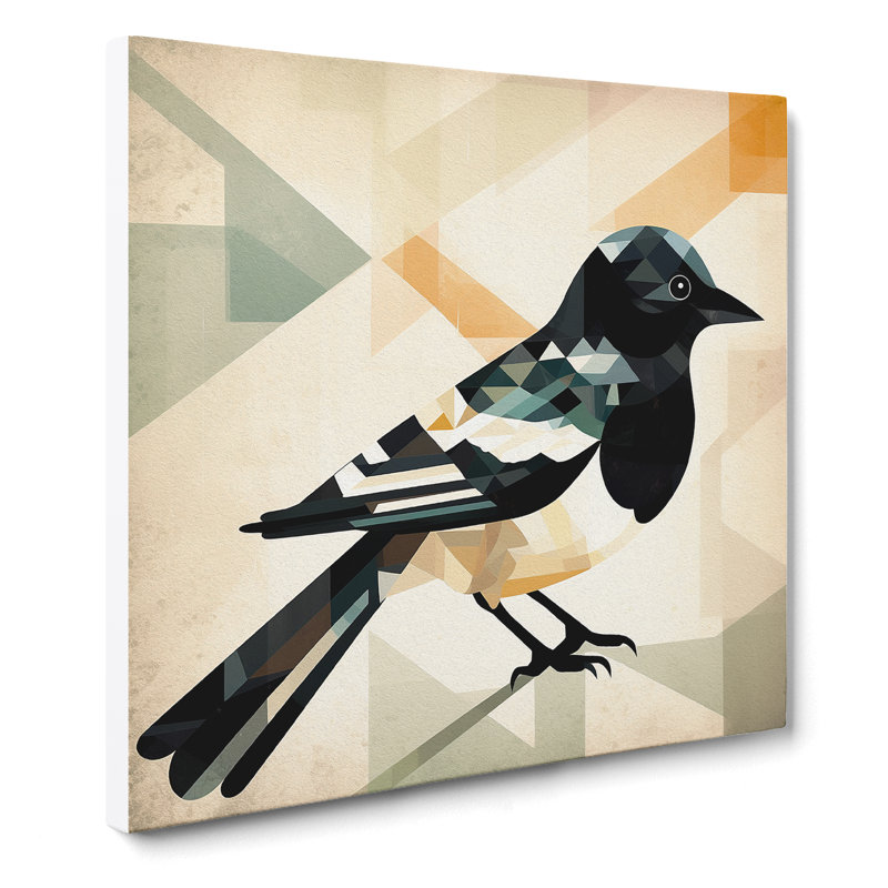 Magpie Bauhaus No.1 - Wrapped Canvas, 50cm H x 50cm W x 3cm D