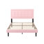Structure de lit double tapissier pleine grandeur avec support en lattes de bois