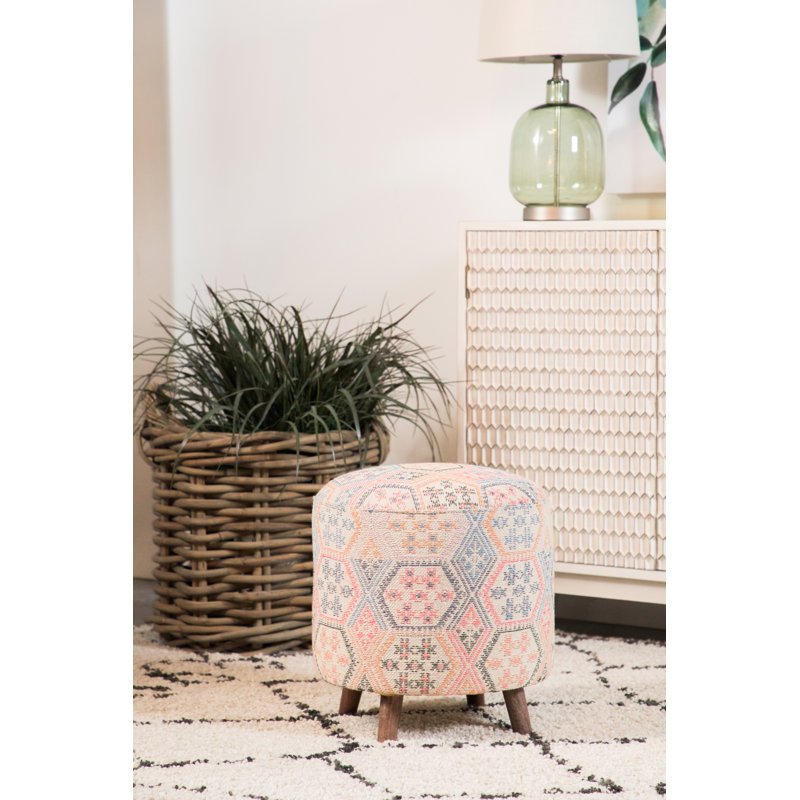 Tabouret d'appoint en bois manufacturé rose et bleu Jakarion