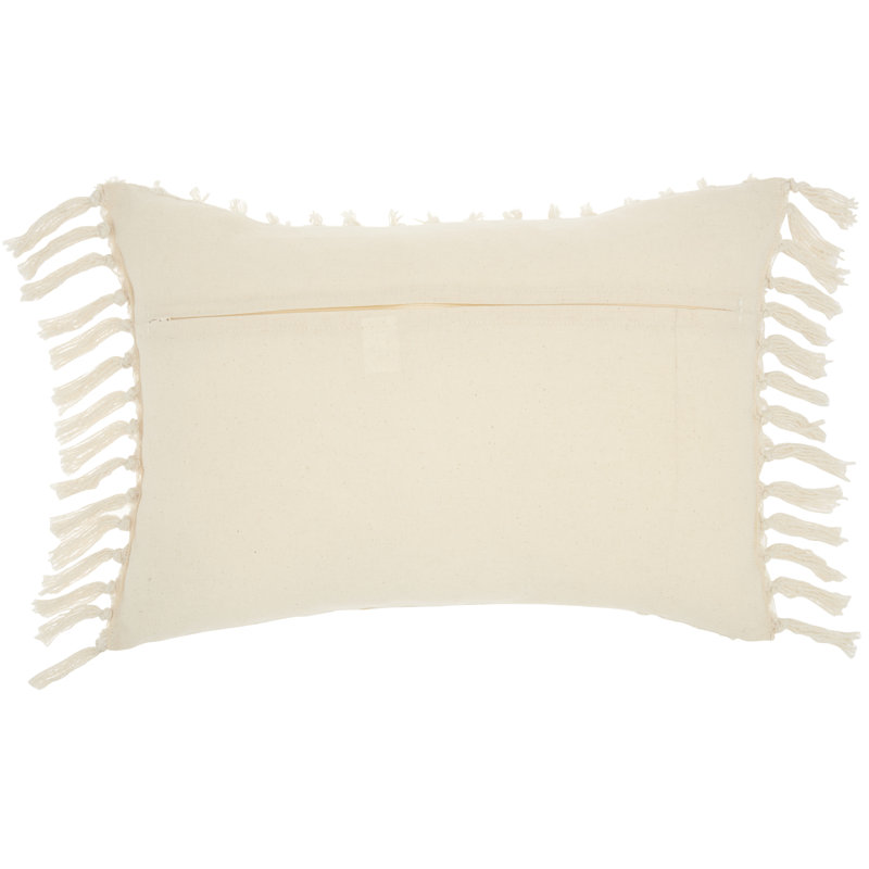  Rectangular Cotton Pillow Cover & Insert, Cream