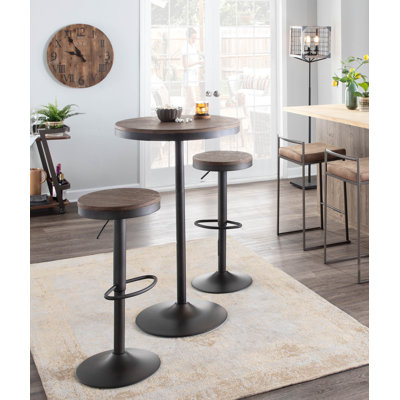 Chambord 3 - Person Solid Wood Top Pedestal Dining Set