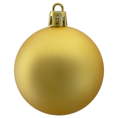 60ct Vegas Gold Shatterproof Matte Christmas Ball Ornaments 2.5" (60mm)