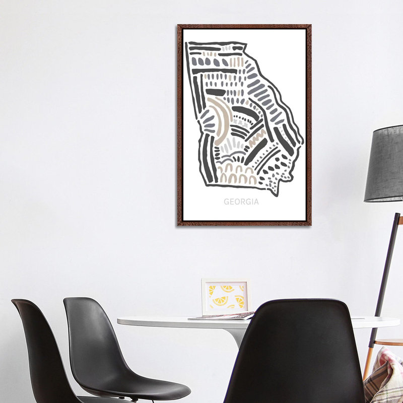 Georgia - Print on Canvas, Classic Brown Wood Framed, 66.04 cm H x 45.72 cm W